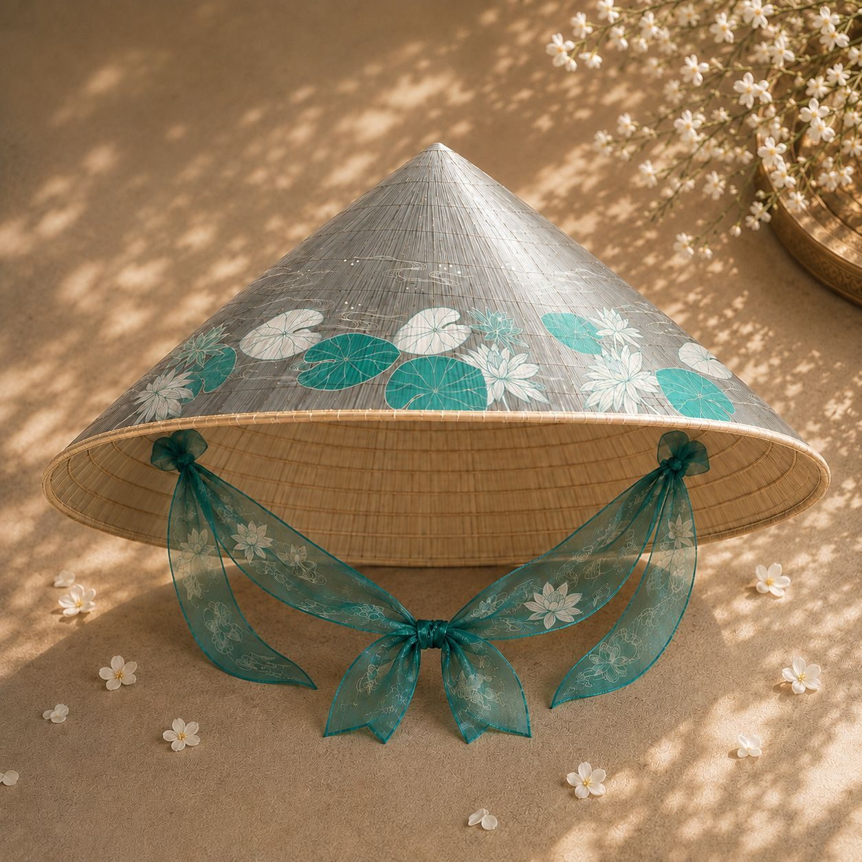 Nón lụa sơn mài Hoa Sen